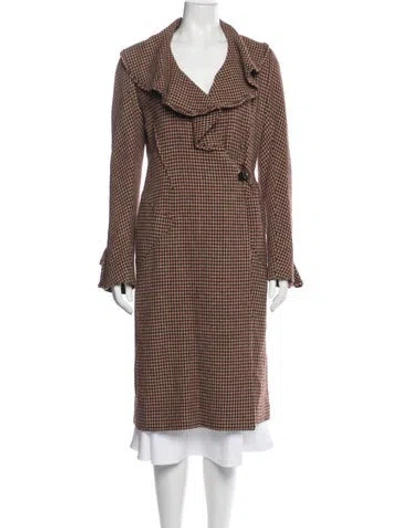 Pre-owned Sonia Rykiel Houndstooth Print Peacoat In Neutral