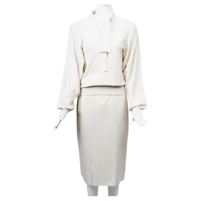 Pre-owned Sonia Rykiel Ivory Sweater And Skirt Ensemble In White