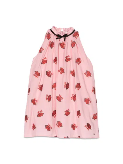 Sonia Rykiel Kids' Kisses Pinafore Dress In Pink