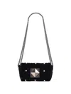 Sonia Rykiel Le Copain Velvet And Pearl Mini Bag In Black