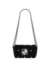 Sonia Rykiel Le Copain Velvet And Pearl Mini Bag In Black