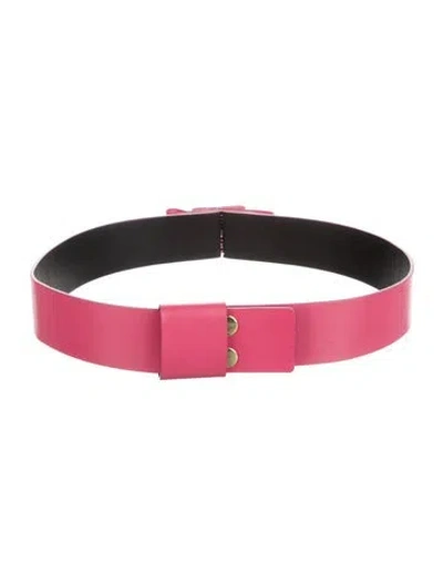 Pre-owned Sonia Rykiel Leather Bow Accents Waist Belt In Pink