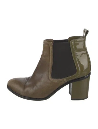 Pre-owned Sonia Rykiel Leather Chelsea Boots In Green