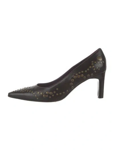 Pre-owned Sonia Rykiel Leather Patterned Pumps In Black