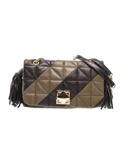 Pre-owned Sonia Rykiel Leather Shoulder Bag In Black/green
