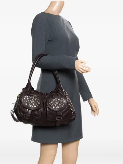 Pre-owned Sonia Rykiel Leather Studded Shoulder Bag