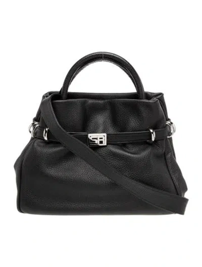 Pre-owned Sonia Rykiel Leather Top Handle Bag In Black