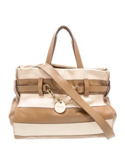 Pre-owned Sonia Rykiel Leather Top Handle Bag In Brown/neutrals
