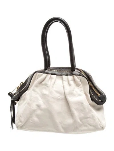 Pre-owned Sonia Rykiel Leather Top Handle Bag In Neutral