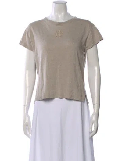 Pre-owned Sonia Rykiel Linen Crew Neck T-shirt In Neutral