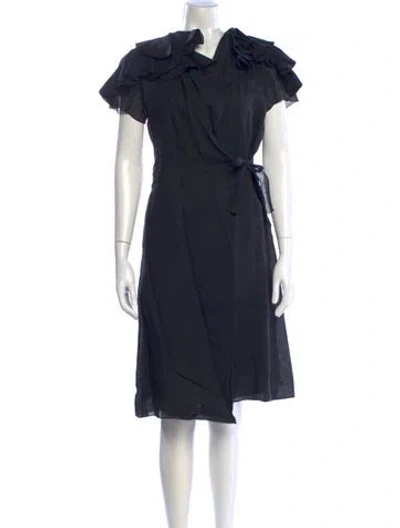 Pre-owned Sonia Rykiel Linen Midi Length Dress In Black