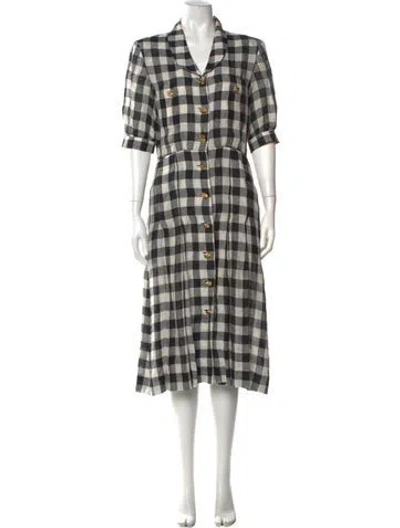 Pre-owned Sonia Rykiel Linen Midi Length Dress In Multi