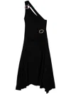 Sonia Rykiel Lips-motif Asymmetric Midi Dress In Black