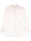 Sonia Rykiel Lipstick-print Satin Shirt In Neutrals