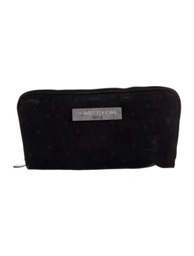 Pre-owned Sonia Rykiel Logo Cosmetic Bag In Black