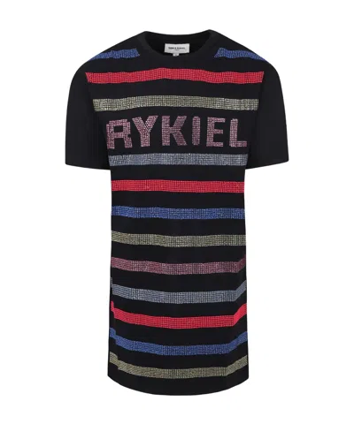 Sonia Rykiel Logo-embellished Mini Dress In Black