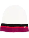 Sonia Rykiel Logo-plaque Ribbed-knit Beanie In Nude