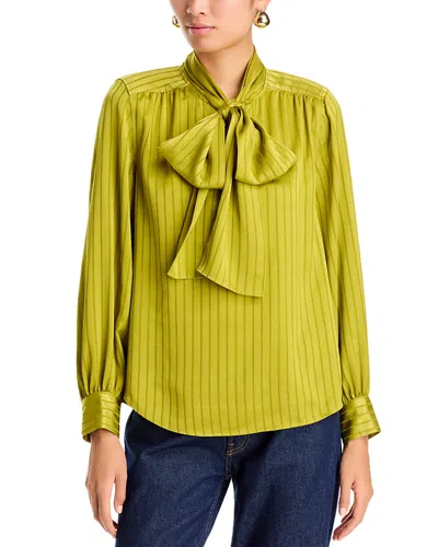 Sonia Rykiel Long Sleeve Bow Blouse In Green