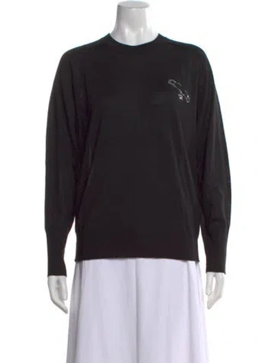 Pre-owned Sonia Rykiel Merino Wool Crew Neck Sweatshirt In Black