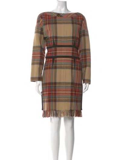 Pre-owned Sonia Rykiel Merino Wool Mini Dress In Neutral