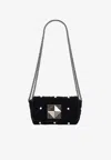 Sonia Rykiel Mini Le Copain Velvet And Pearl Crossbody Bag In Black