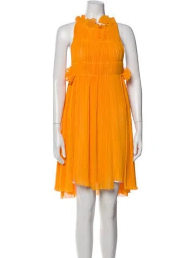 Pre-owned Sonia Rykiel Mock Neck Knee-length Dress In Orange