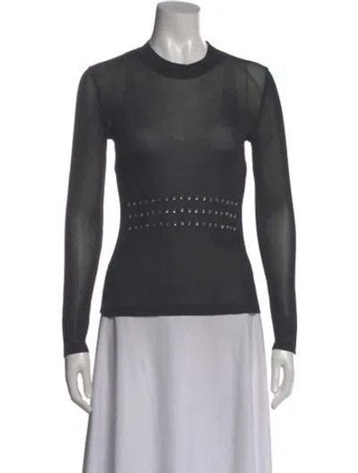Pre-owned Sonia Rykiel Mock Neck Long Sleeve Top In Gray