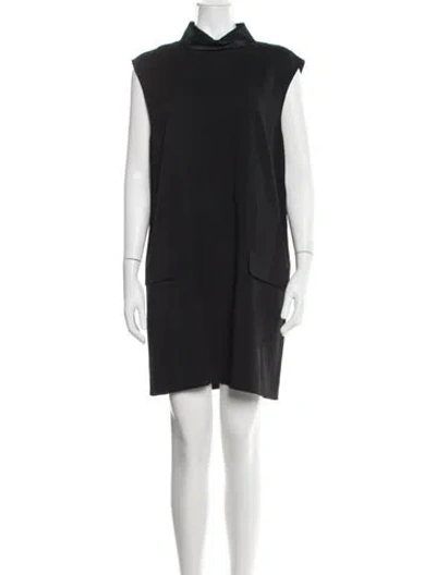 Pre-owned Sonia Rykiel Mock Neck Mini Dress In Black