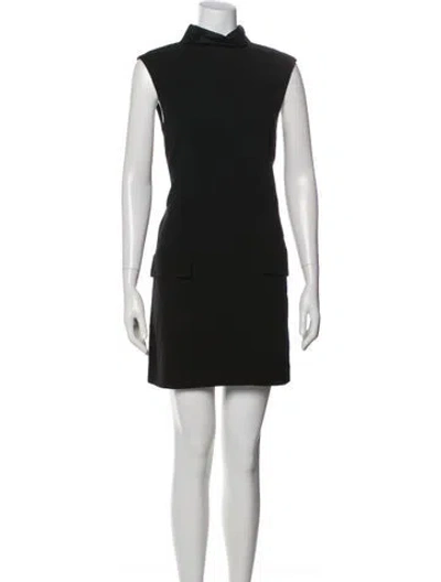 Pre-owned Sonia Rykiel Mock Neck Mini Dress In Blue