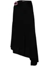 Sonia Rykiel Mouth-detail Asymmetric Skirt In Black