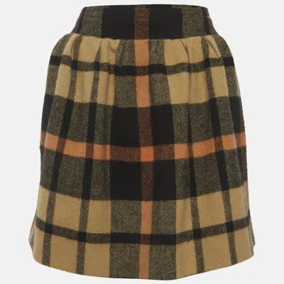 Pre-owned Sonia Rykiel Multicolour Plaid Pattern Wool Mini Skirt L