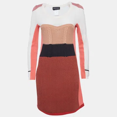 Pre-owned Sonia Rykiel Multicolour Wool Stretch Knit Mini Dress M