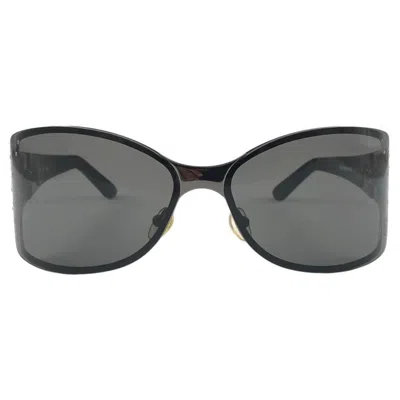 Pre-owned Sonia Rykiel New Vintage  Black Shield Frame Holding Grey Lenses Sunglasses Y2k In Gray