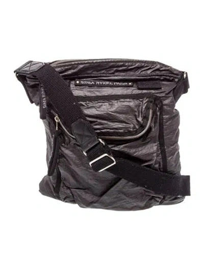 Pre-owned Sonia Rykiel Nylon Messenger Bag In Black