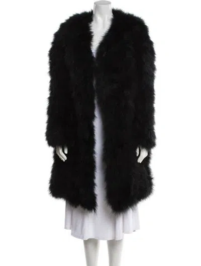 Pre-owned Sonia Rykiel Ostrich Feather Down Coat In Black