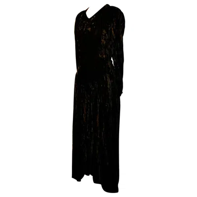 Pre-owned Sonia Rykiel Paris, Crushed Velvet Dress In Black