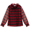 SONIA RYKIEL PARIS GIRLS RED & BLACK STRIPED BLOUSE