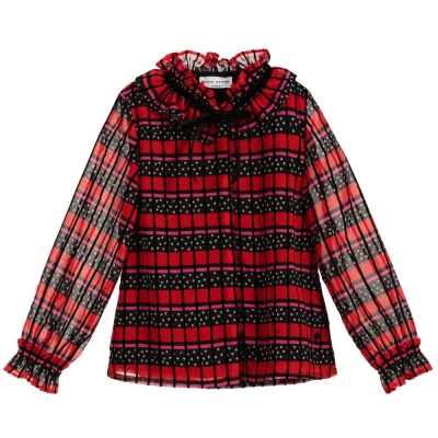 Sonia Rykiel Paris Babies' Girls Red & Black Striped Blouse