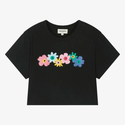 Sonia Rykiel Paris Teen Girls Black Organic Cotton T-shirt