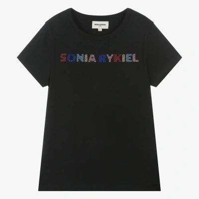 Sonia Rykiel Paris Teen Girls Black Organic Cotton T-shirt