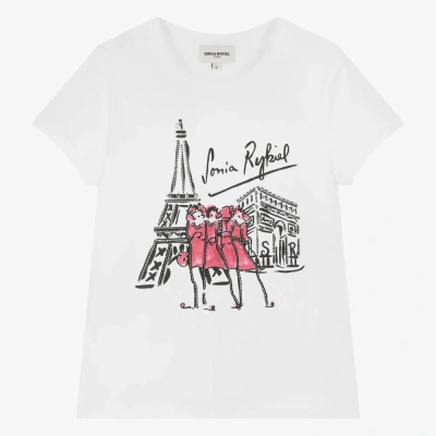 Sonia Rykiel Paris Teen Girls White Organic Cotton T-shirt