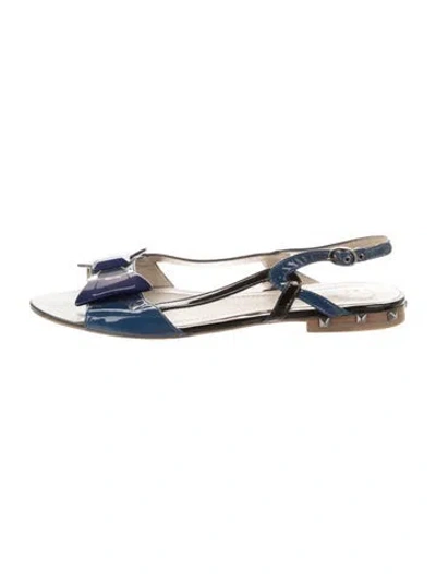 Pre-owned Sonia Rykiel Patent Leather Slingback Sandals In Blue