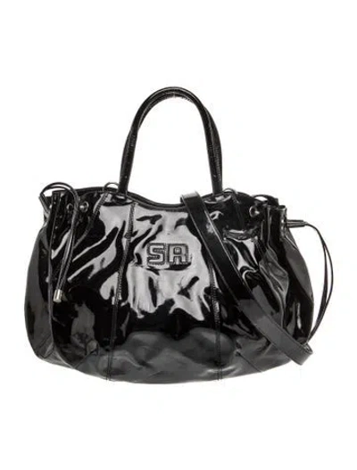 Pre-owned Sonia Rykiel Patent Leather Top Handle Bag In Black