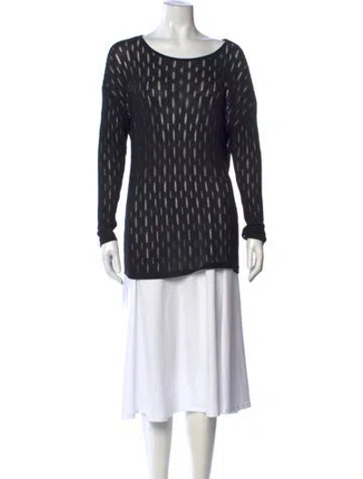 Pre-owned Sonia Rykiel Patterned Crew Neck Sweater In Black