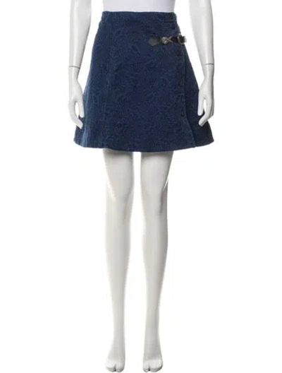 Pre-owned Sonia Rykiel Patterned Mini Skirt In Blue