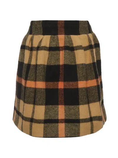Pre-owned Sonia Rykiel Plaid Pattern Mini Skirt In Brown