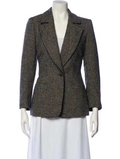 Pre-owned Sonia Rykiel Plaid Print Blazer In Black