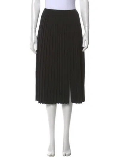 Pre-owned Sonia Rykiel Pleated Accents Midi Length Skirt In Black