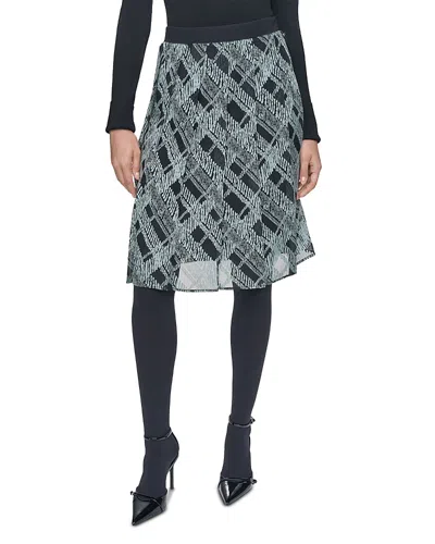Sonia Rykiel Pleated Knit Waistband Skirt - Exclusive In Gray