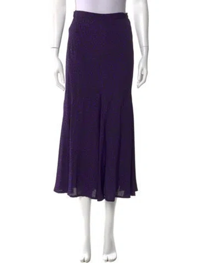 Pre-owned Sonia Rykiel Polka Dot Print Midi Length Skirt In Purple